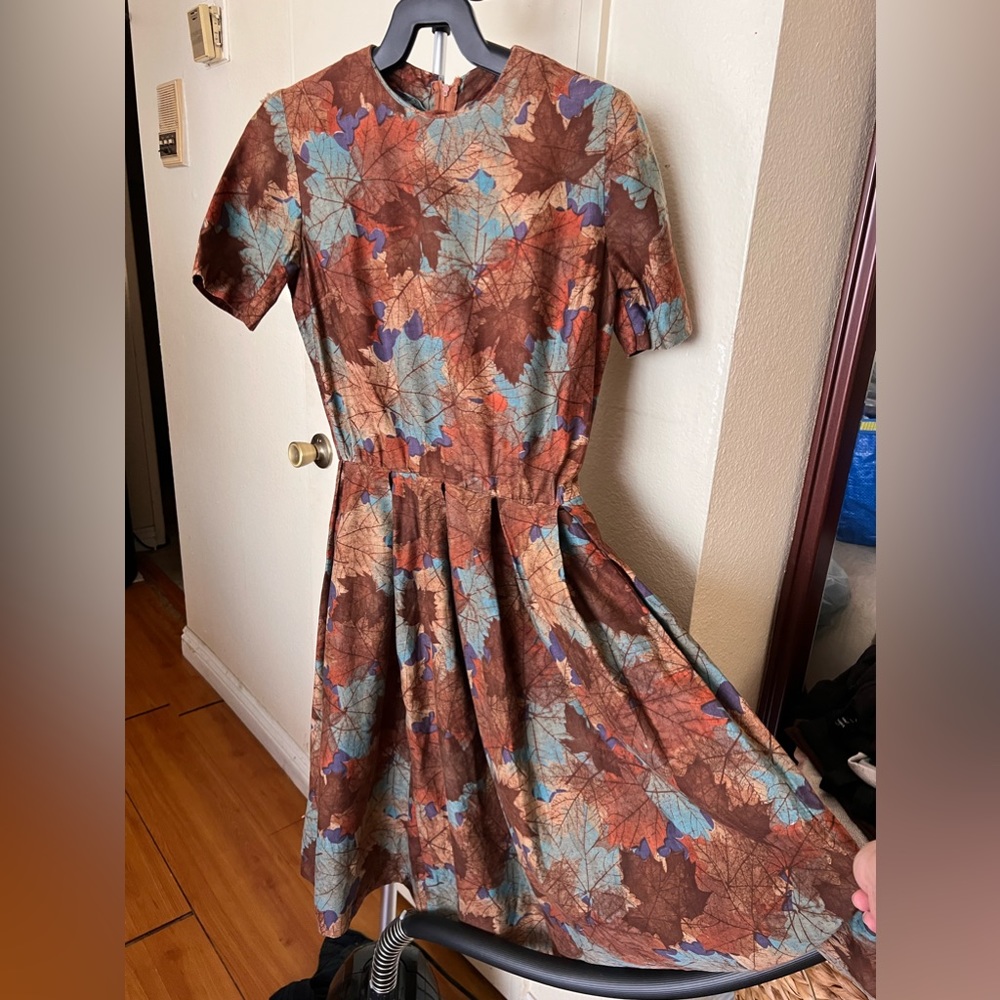 VINTAGE 1950s RETRO SWING AUTUMN DRESS minus the petticoat